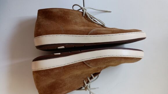 HESCHUNG Mens Oxfords Tan Brown Suede Shoes Size 8 EU 41 Classic Lace Up Chukka main image 6